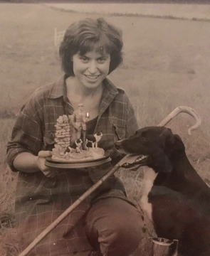 Maralyn in 1997 after qualifying for the Welsh team with Nell